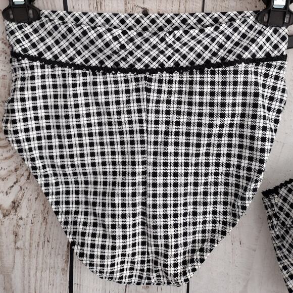 Skinny Dippers Miracle Suit NEW Black White Plaid Corset Two Piece Swim Large - Picture 7 of 16